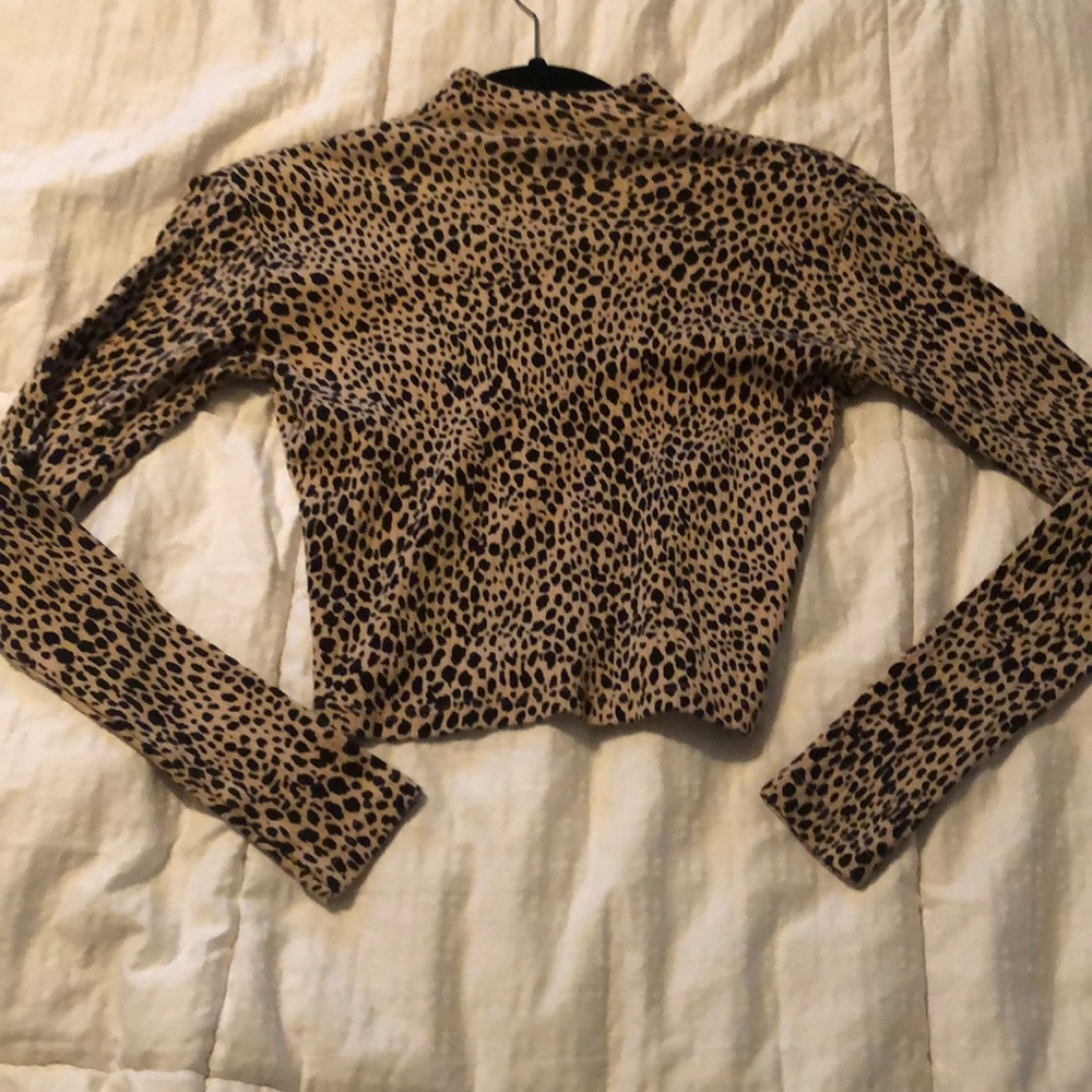 brandy melville leopard mock neck